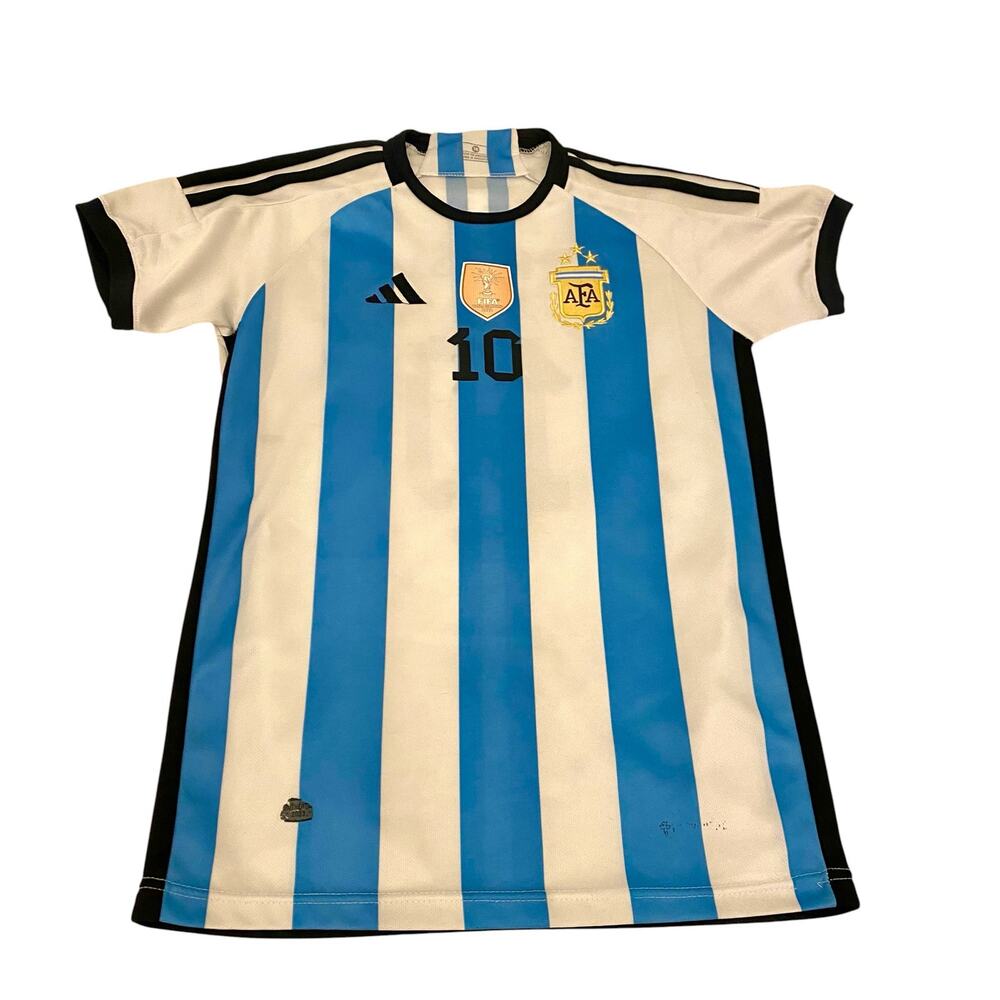 Kids Adidas Size 16 Argentina Lionel Messi #10 Home Replica Soccer Futbol Jersey